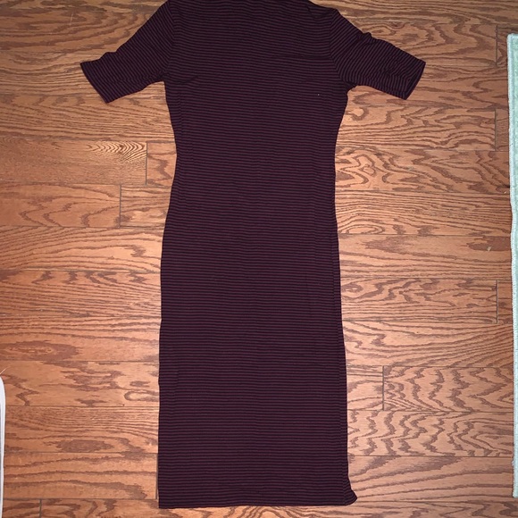 Black and Burgundy Striped Dress - Picture 3 of 4